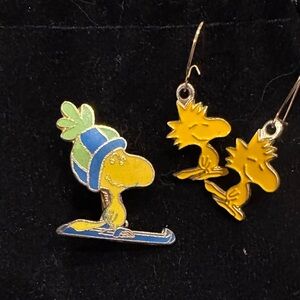 Woodstock Enamel Pin and Earrings Set